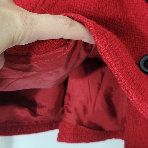 Jones New York Classic Wool Blend Red Woven Business Casual Jacket Blazer Sz Med - Picture 6 of 10